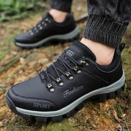 Men outdoor hiking shoes mountaineering sports shoes lace-up hiking outdoor comfortable non-slip thick-soled mountain shoes 46