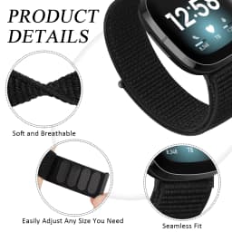 Nylon Watch Band For Fitbit Versa 3/Versa 4/Sense/Sense 2 Strap Sport Bracelet Wristband Replacement For Fitbit Sense Smart Watc