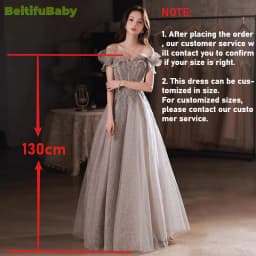 BeitifuBaby Women's Prom Dresses Vestidos Elegantes Princess Style Ruffles Off The Shoulder Ball Gown Evening Dress for Women