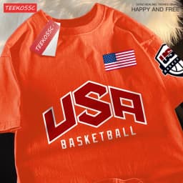 USA Basketballer Printed Street Casual T-Shirts Men Women Loose Oversized Clothing Breathable Cotton Short Sleeved Couple Tees