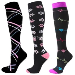 3/6 Pairs Free Shipping Compression Socks Women Medical Nursing Socks Varicose Veins Nurse Compression Socks For Sport Socks