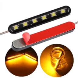 2 pcs/set Motorcycle Medium Grid Flash Lights Universal Motorbike 12V 6 LED Warning Signal Light License Lamp Moto Accessories