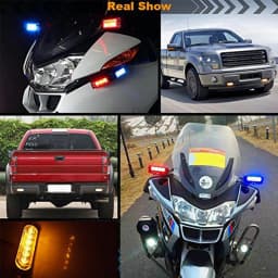 2 pcs/set Motorcycle Medium Grid Flash Lights Universal Motorbike 12V 6 LED Warning Signal Light License Lamp Moto Accessories