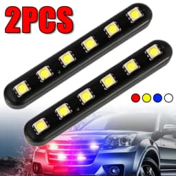 2 pcs/set Motorcycle Medium Grid Flash Lights Universal Motorbike 12V 6 LED Warning Signal Light License Lamp Moto Accessories