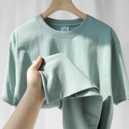 Summer Light Green Heavy Weight 300G Short Sleeved T-shirt Cotton Men's Loose Casual Base Shirt Korean Tee Women's