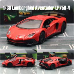 1:36 Lamborghini Aventador LP750-4 SV Coupe Toy Car RMZ City Diecast Metal Miniature Model Pull Back Collection Gift For Boy