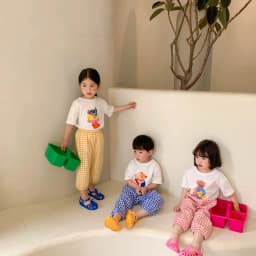 Short Sleeve Suit For Girl Boy Clothes Summer Clothing Cartoon T-shirt Plaid Trousers Chidren's 2 Piece Set Toddler Outfits NEW