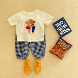 Short Sleeve Suit For Girl Boy Clothes Summer Clothing Cartoon T-shirt Plaid Trousers Chidren's 2 Piece Set Toddler Outfits NEW