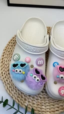 Shoe Charms DIY 3D Stereoscopic Hairball Genie Decoration Buckle for Shoe Charm Accessories Party Girls Gift