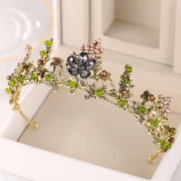 Gold Pearl Flower Crystal Wedding Crown Bride Tiaras And Crowns Queen Diadem Pageant Party Crown Bridal Hair Jewelry Accessories