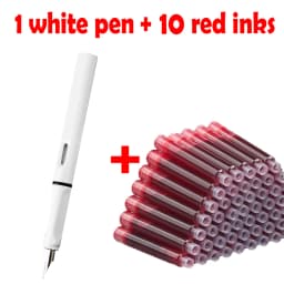 11pcs Fountain Pen Set 0.38mm Replaceable Ink For Smooth Writing, Multifunctional Office Stationery And Learning Supplies