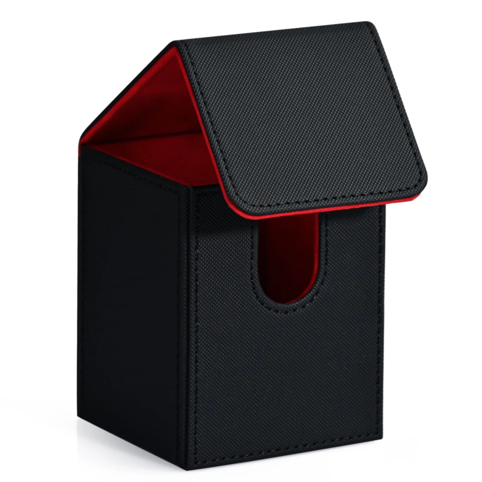 Card Deck Box, Card Storage Box Holds 100+ Single Sleeved Cards, PU Leather Magnetic Closure for Magic Cards TCG Cards