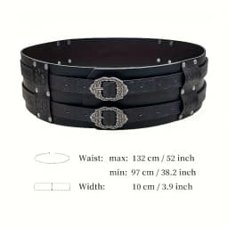 Medieval Viking Wide Belt Halloween Medieval Faux Leather Armor Belt Knight Cosplay Corset Belt LARP Costume