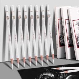 Professional Drawing Sketching Pencils 1/3/4/5/8PCS Sets White/Brown Hand-Painted Art Carbon Pen for Beginners Artists Supplies