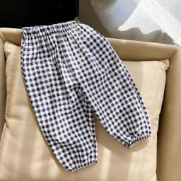 Fashion Popular Plaid Pants Summer Children's Clothes Thin Loose Casual Bloomers Kids Girl Boy Anti Mosquito Pants 0-6 Year Old