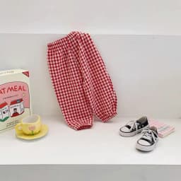 Fashion Popular Plaid Pants Summer Children's Clothes Thin Loose Casual Bloomers Kids Girl Boy Anti Mosquito Pants 0-6 Year Old