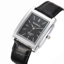 Men Square Watch Black White Case Leather Watch Band Woman Men Watches Top Brand Luxury Quartz Clock Montre Homme Vintage