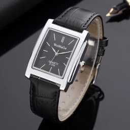 Men Square Watch Black White Case Leather Watch Band Woman Men Watches Top Brand Luxury Quartz Clock Montre Homme Vintage
