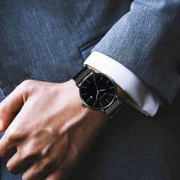 Classic Bauhaus Design Men Watch Dark Blue Japan Quartz Waterproof Stainless Steel Fashion Business Calendar Ultra Thin Watches