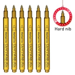GN 6Pcs Metallic Marker Pens Permanent Gold Silver Paint Markers for Art Rock Painting,DIY Photo Album, Crafts,Ceramics, Metal