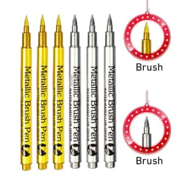 GN 6Pcs Metallic Marker Pens Permanent Gold Silver Paint Markers for Art Rock Painting,DIY Photo Album, Crafts,Ceramics, Metal