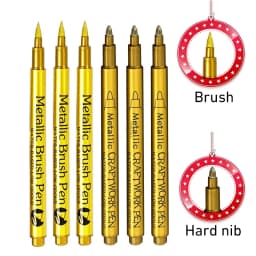 GN 6Pcs Metallic Marker Pens Permanent Gold Silver Paint Markers for Art Rock Painting,DIY Photo Album, Crafts,Ceramics, Metal