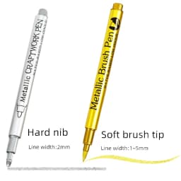 GN 6Pcs Metallic Marker Pens Permanent Gold Silver Paint Markers for Art Rock Painting,DIY Photo Album, Crafts,Ceramics, Metal