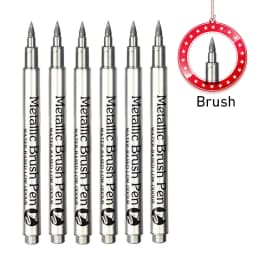 GN 6Pcs Metallic Marker Pens Permanent Gold Silver Paint Markers for Art Rock Painting,DIY Photo Album, Crafts,Ceramics, Metal