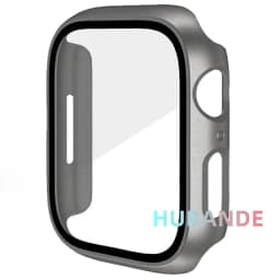 Tempered Glass+Case for Apple Watch 46mm 44mm 45mm 41mm 40mm 42mm Screen Protector for iWatch Series 10 9 8 7 6 SE 5 Accessories