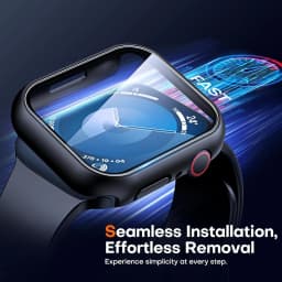 Tempered Glass+Case for Apple Watch 46mm 44mm 45mm 41mm 40mm 42mm Screen Protector for iWatch Series 10 9 8 7 6 SE 5 Accessories