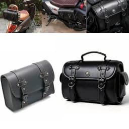 Motorcycle Bag Saddlebags PU Leather Front Fork Tail Saddle Bag Luggage For Harley Chopper Bobber Cruiser Sportster XL 883 1200