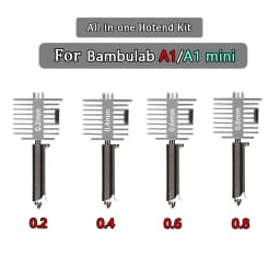 Upgraded Hotend Kit For Bamb Lab A1/A1 Mini Fast Speed Hot End Assembly 0.2/0.4/0.6/0.8mm Hardened Steel Nozzle 3D Printer Part