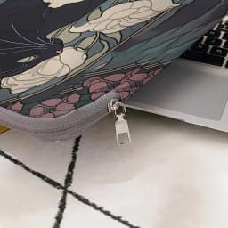 1pc, Two Styles, Camellia Black Cat Pattern Printed Laptop Bag Soft Laptop Fabric Cover Suitable for 14 inch Laptops