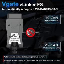 Vgate VLinker FS USB ELM327 For Ford FORScan For Mazda HS MS CAN ELM327 OBD2 Car Diagnostic Scanner Interface Tools OBDII