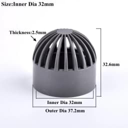 1~3Pcs Grey 20~110mm PVC Breathable Cap Air Duct Vent Cover Cap Aquarium Fish Tank Permeable Screen Filter Screen Pipe Connector