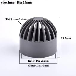 1~3Pcs Grey 20~110mm PVC Breathable Cap Air Duct Vent Cover Cap Aquarium Fish Tank Permeable Screen Filter Screen Pipe Connector