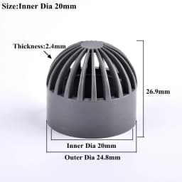 1~3Pcs Grey 20~110mm PVC Breathable Cap Air Duct Vent Cover Cap Aquarium Fish Tank Permeable Screen Filter Screen Pipe Connector