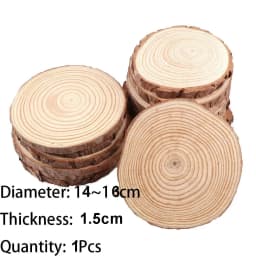 3-16CM Thick Natural Pine Round Unfinished Wood Slices Circles With Tree Bark Log Discs DIY Crafts Wedding Party Painting 1-10pc