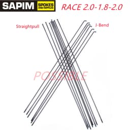 Sapim Race 14G Round Spokes Black 2.0-1.8-2.0mm J-Bend STRAIGHT PULL Bicycle Spoke