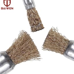 10/16/25mm Copper Plated Steel Wire Wheels Brushes Drill Rotary Tools Engraver Grinder Polishing Metal Rust Removal Brush Set