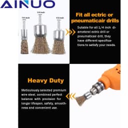 10/16/25mm Copper Plated Steel Wire Wheels Brushes Drill Rotary Tools Engraver Grinder Polishing Metal Rust Removal Brush Set