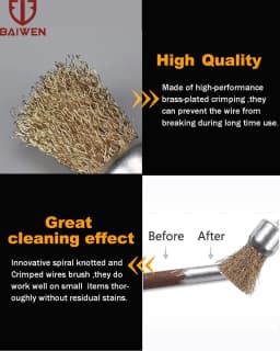 10/16/25mm Copper Plated Steel Wire Wheels Brushes Drill Rotary Tools Engraver Grinder Polishing Metal Rust Removal Brush Set