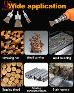 10/16/25mm Copper Plated Steel Wire Wheels Brushes Drill Rotary Tools Engraver Grinder Polishing Metal Rust Removal Brush Set
