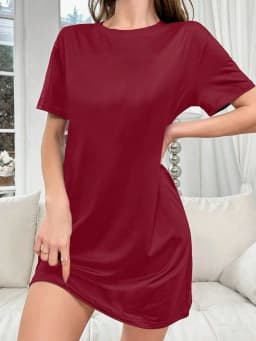 Simple And Fashionable Ladies' Home Wear Pajamas Suitable For Home Use Skirt Breathable Half-Length Short Dres