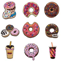 Cute Doughnut Shoe Charms Pin for Crocs Accessories Charms Clogs Bubble Slides Shoe DIY Shoe Decoration Buckle Party Gifts