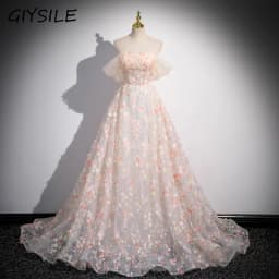 Flower Decoration Evening Dress Colourful Wedding Shooting Skirt Women Hostess Performance Marriage Dresses Party Wedding Dress