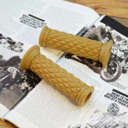 Retro Rubber Motorcycle Handlebar Grips 7/8" 22mm Non Slip Motorcycle Handle Grips Compatible With ATV Motorbike Pit Bike