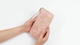 Floral Embossed Long Wallet, PU Leather Credit Card Holder, Simple Trendy Phone Coin Clutch Purse For Women Hand-painted Wallet