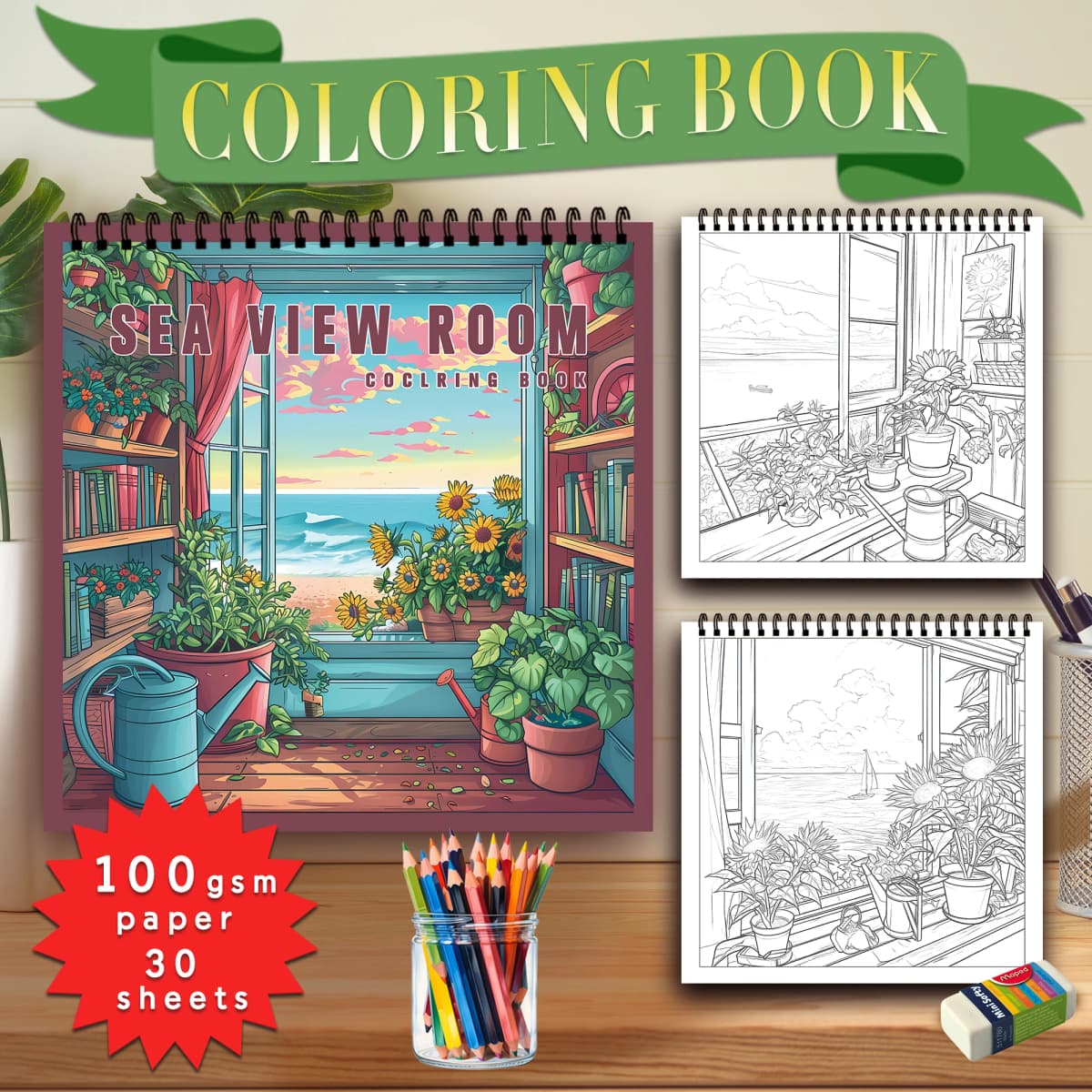 1pc, Teen Colouring Book - 30 Sheets 8.3x 8.3in Suitable for Stress Reduction, Emotional Relaxation, Christmas Halloween
