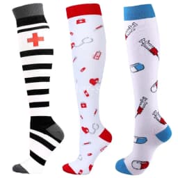 3Pairs Compression Socks Women Men Knee Stocking 20-30mmHg Edema Diabetes Varicose Veins Nurse Compression Socks Running Sock